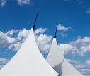 Triangular shade sail 300 x 300 x 420 cm - waterproof - white